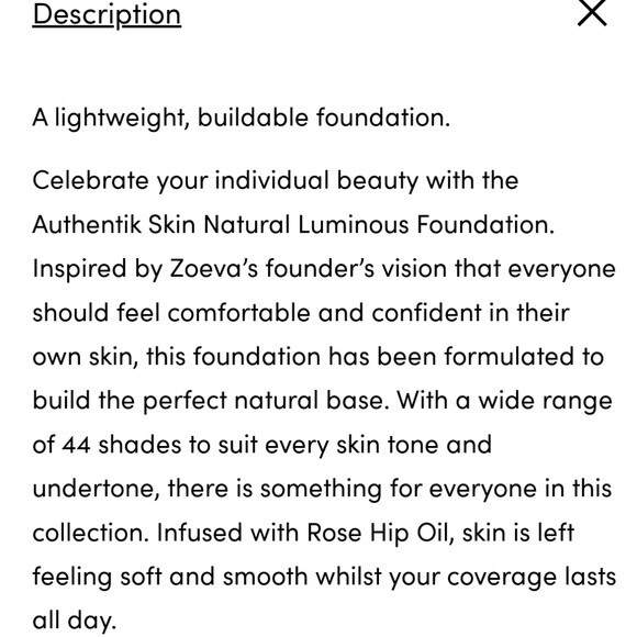 NIB Zoeva Authentik Skin Natural Luminous Foundation - 120N Daring 1.01 fl oz - Picture 7 of 8